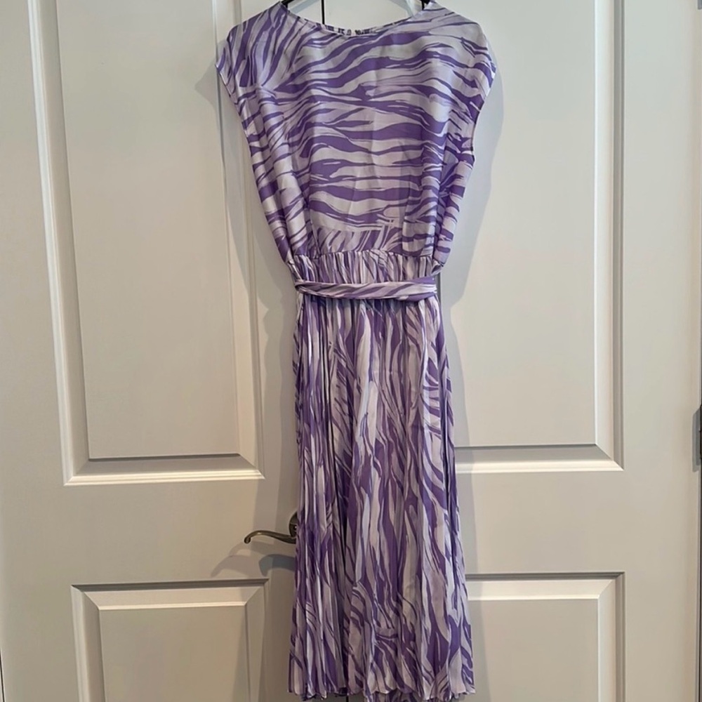 Nine West Lavender Zebra Print Midi Dress
